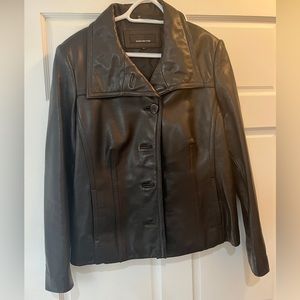 Black leather jacket